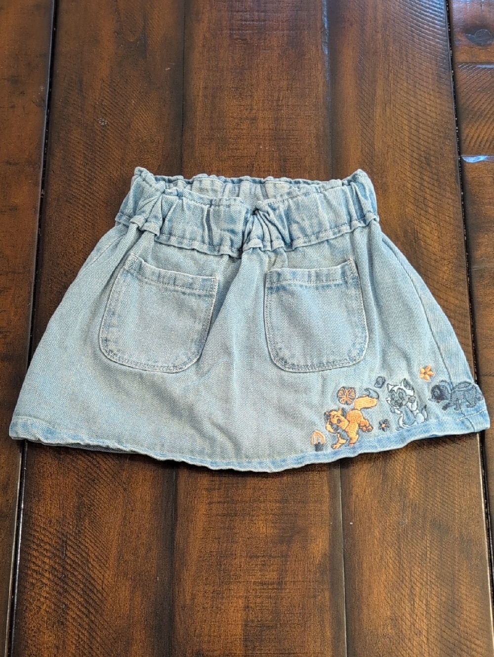 Disney Light Blue Denim Skirt with Embroidered Character Patch Toddler 3T